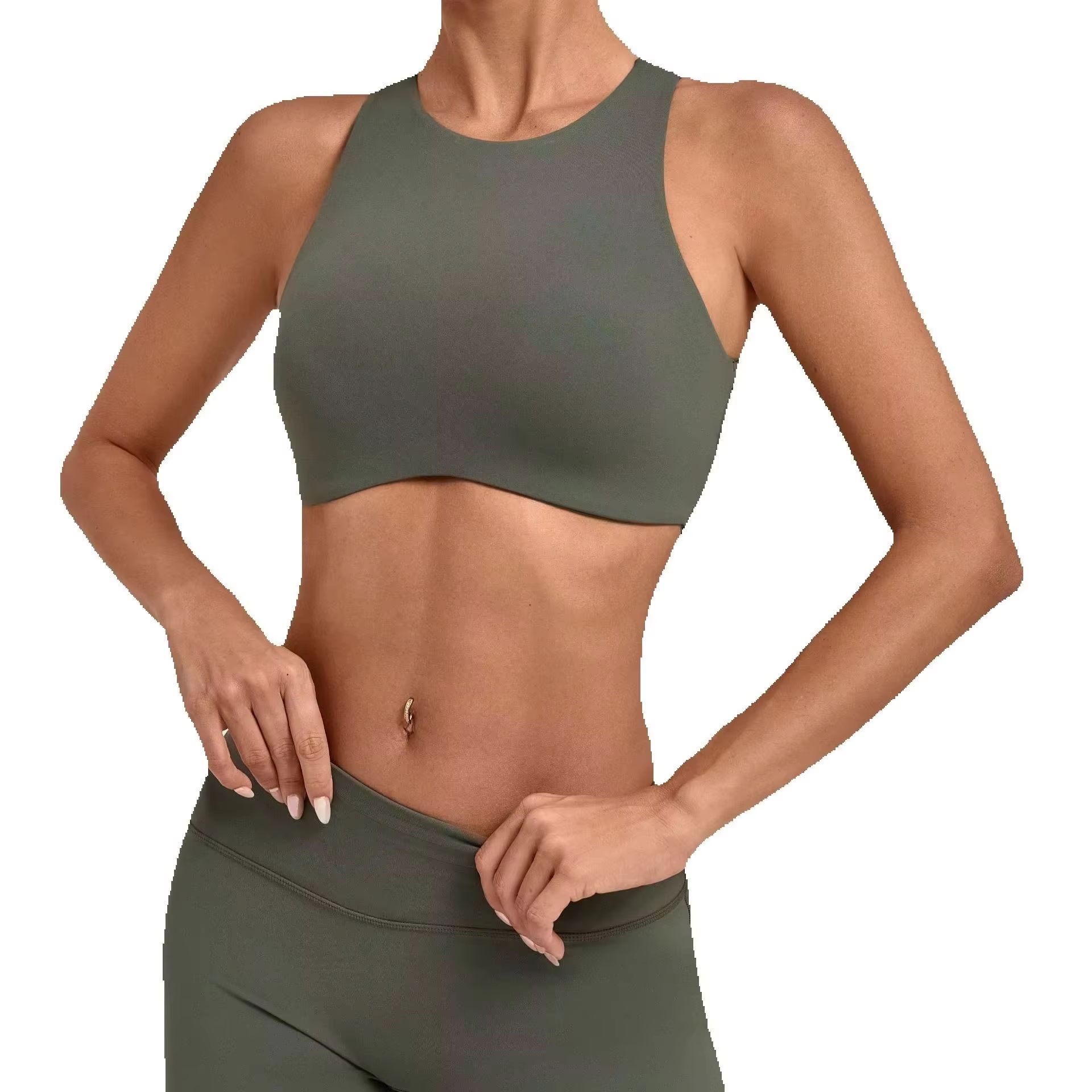 Sports Equipment Logo - Women High Neck Sports Bra Padded